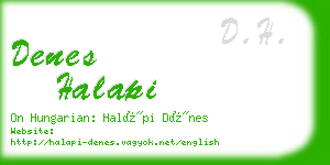 denes halapi business card